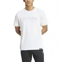adidas Hombre Tech Linear Graphic tee, White, S Tall