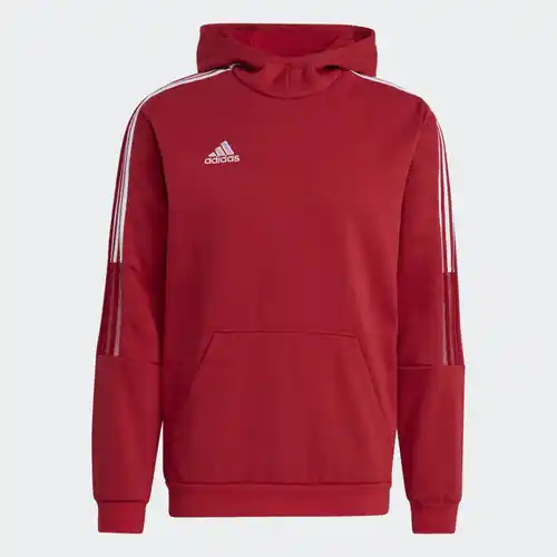 Adidas-Sudadera Deportiva Tiro 21 para Hombre, con capucha de tres paneles, puños y dobladillo de canalé, Azul y Rojo