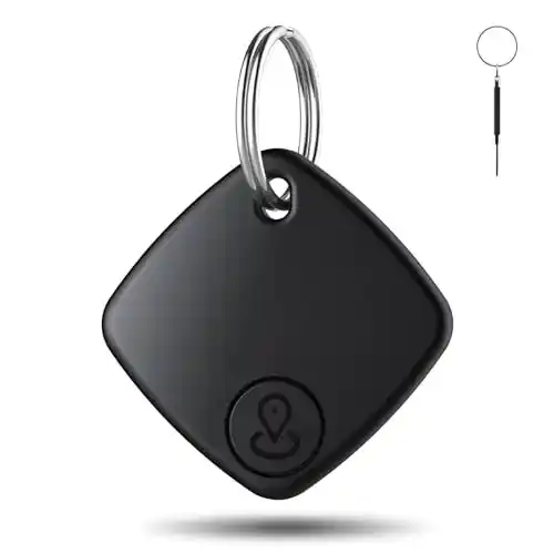 Air Tag Smart Tracker 1 Pack, Localizador Funciona con Apple Buscar (Sólo iOS), Buscador de Objetos Bluetooth con Cordón/Llavero, Rastreador para Carteras/Llaves/Equipaje, Batería Reemplazable