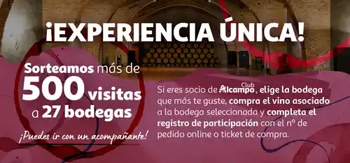 Gana una de las 525 Visitas a Bodegas Exclusivas en Alcampo (Sorteo por compra)