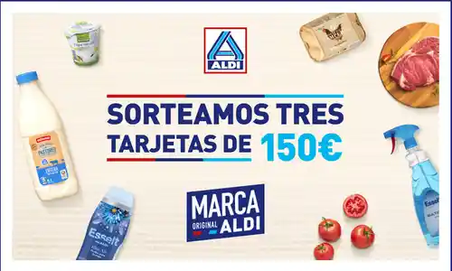 Aldi sortea 3 tarjetas de 150€  (sorteos)
