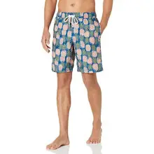 Amazon Essentials Bañador con 23 cm de Pernera, Corte Holgado y Secado Rápido - colores interrumpidos Hombre, Rosa Fruta, M