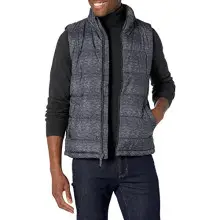 Amazon Essentials Chaleco acolchado en tejido de grosor medio Hombre, Carbón Mezcla, S