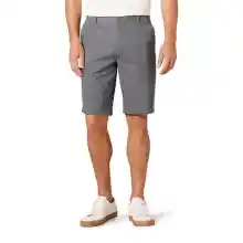 Amazon Essentials Pantalón Corto Chino Elástico, Cómodo, sin Pinzas, de 28 Cm y Ajuste Entallado Hombre, Color Carbón, 42W