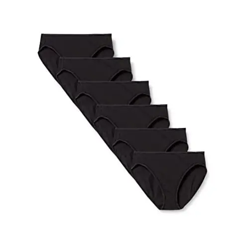 Pack de 6 Amazon Essentials Ropa Interior Corta de Algodón de Pierna Alta (Disponible en Tallas Grandes)