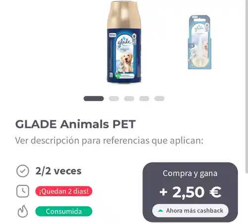Ambientador Glade GATIS con Gelt y Carrefour