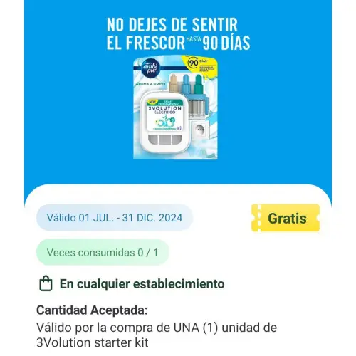 Ambipur 3Volution starter kit GRATIS con "La Cuponera"
