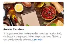 Apartado de recetas en Carrefour ¿Necesitas inspiración?