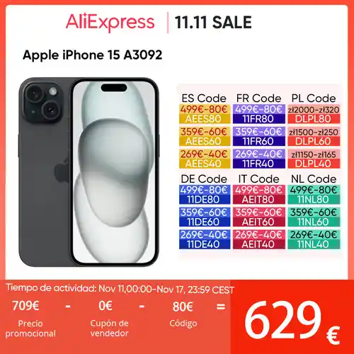 Apple Iphone 15 A3092 6Gb Ram 128Gb Rom Ios 17 6.1 ''Super Retina Xdr Oled Display Ip68 Stof/Waterbestendig Dual Sim - AliExpress