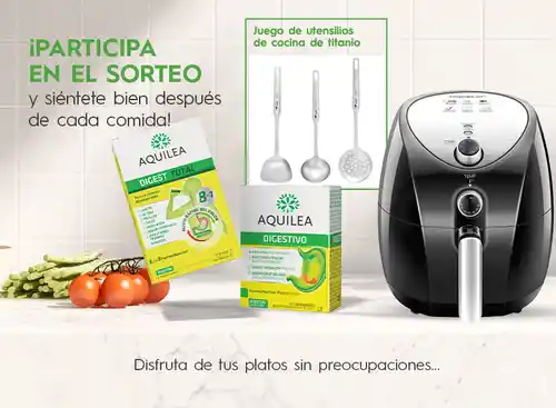 Participa y gana un lote Aquilea Digestivo con freidora de aire y utensilios de cocina (Sorteo)