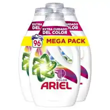 Ariel Detergente Lavadora Liquido 96 Lavados (4x24), Color, Jabon Cuidado Extra del Color, Limpieza Mejorada con la Tecnologia de limpieza en Ciclos Frios