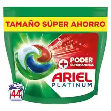 ARIEL PODS Platinum Detergente Lavadora Liquido 44 Capsulas/Pastillas, Jabon Extra Poder Quitamanchas, Limpieza Profunda