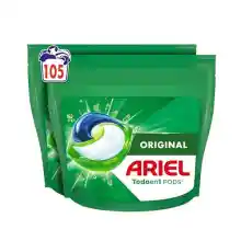 Ariel Todo En 1 PODS, Detergente Líquido Para Lavadora 105 Capsulas/Pastillas, Original, 5 Acciones Para Una Limpieza Increíble