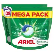Ariel Todo En 1 PODS, Detergente Líquido Para Lavadora 108 Cápsulas Original Lavados, 5 Acciones Para Una Limpieza Increíble