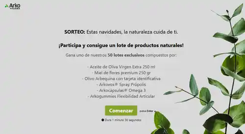 Arko Pharma sortea 50 lotes de productos naturales (sorteo)