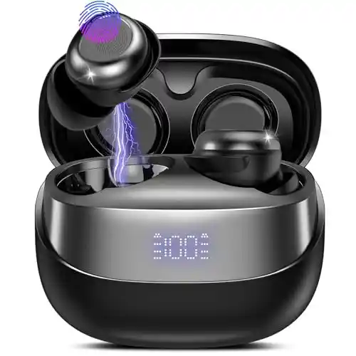 Auriculares para Dormir, 47H Mini Auriculares inalambricos Bluetooth 5.4 con Modo de Suspensión, HiFi Estéreo Cascos Inalambricos Bluetooth con Cancelación de Ruido ENC y Control Táctil, Android & iOS