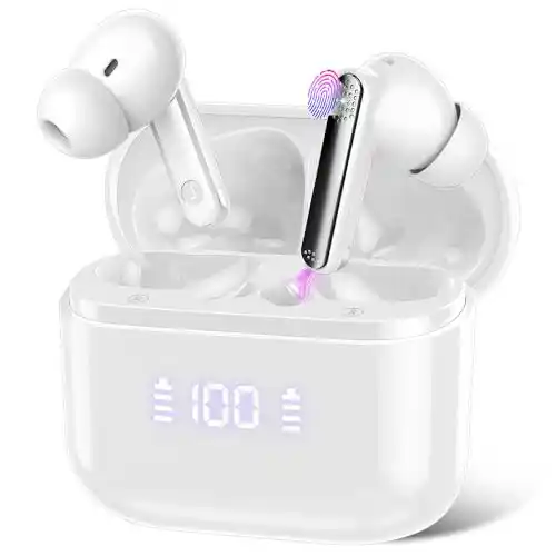 Auriculares Traductores, AI Dispositivo Traductor de Idiomas, Chip Actualizado, 164 Idiomas y Acentos, 0,5 s Traducción Rápida, llamadas y Traducción de Música para Negocios, Viajes, Reuniones, Blanco