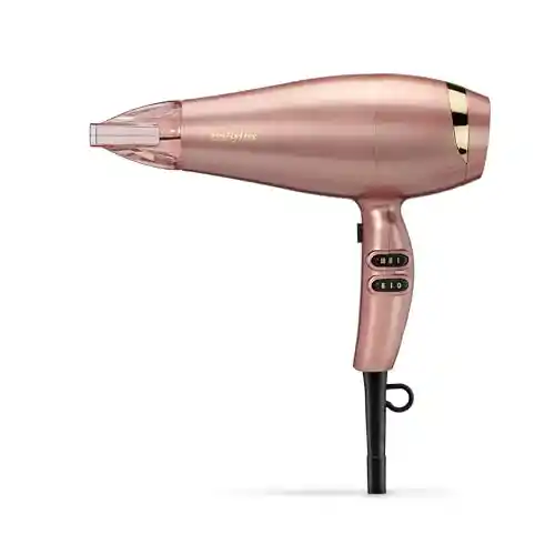 BaByliss Secador de Pelo Rose Gold - Profesional iónico de 2100W, ligero, Secado rápido con cerámica, 3 ajustes de calor y 2 velocidades, Oro rosado, 5336PE