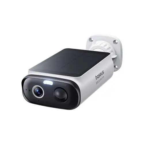 Camara Vigilancia WiFi Exterior Solar IP67, Camara IP Seguridad Bateria 2K 135°, Visión Nocturna a Color, Sin Cargos, Detección Humana, Compatible con Alexa y Google