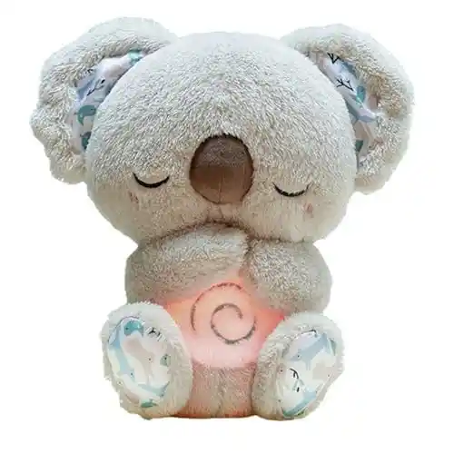 Bebe Koala que Respira, para Aliviar La Ansiedad, Peluche Ansiedad Dormir, Bebé Durmiendo Koala Juguete Animal Muñeca con Música Luces y Movimientos de Respiración Rítmicos