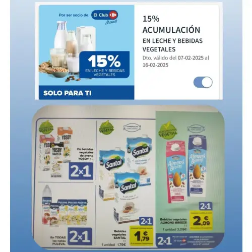 Bebida vegetal de oferta en Carrefour (0,64)