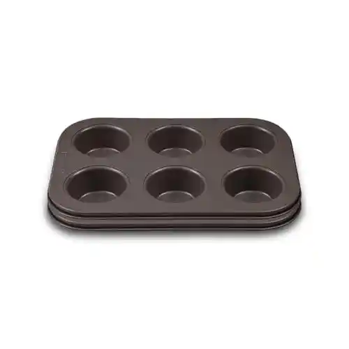 Set de 2 Moldes de 6 Muffins de 26.5X18.5X3 cm - Piezas para el Horno de Extrema Resistencia