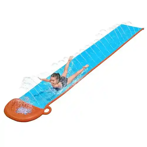 Bestway H20GO Single Water Slide, 4.88 m Inflatable Slip and Slide with Built-In Sprinklers