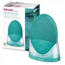 Beurer FC 52 Laguna Cepillo facial de silicona, limpieza en profundidad de los poros y masaje de la piel, resistente al agua, apto para todo tipo de pieles