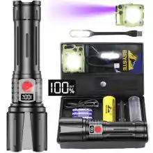 Kit Linterna LED Recargable, Linterna Super Potente Largo Alcance, para Emergencias Camping Regalo