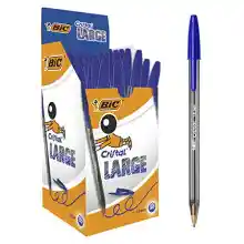 BIC Cristal Large Boligrafos de Punta Media, Paquete de 50 (1,6 mm)