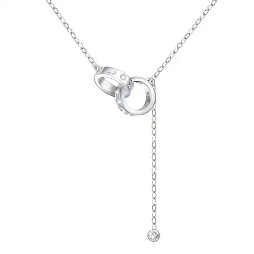 Bistfy Collar Mujer 925 Plata de Ley con 4C Moissanite y Colgante Nudo de Amor Collar de Plata para Las Mujeres Madre Esposa Novia Regalos