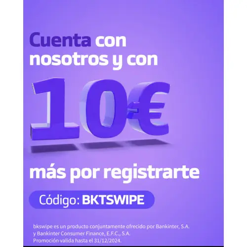 BKSWIPE te regala 10€