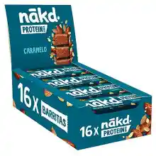 ¡BLACK FRIDAY!  Pack de 16 barritas proteicas Nakd de caramelo veganas y naturales.