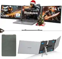 Blackview Monitor Portátil Triple Ultradelgado,14" FHD 1080P IPS Extensor Pantalla Portátil Ordenador con Soporte,Certificación TÜV Luz Azul Baja,con 13"-17.3"