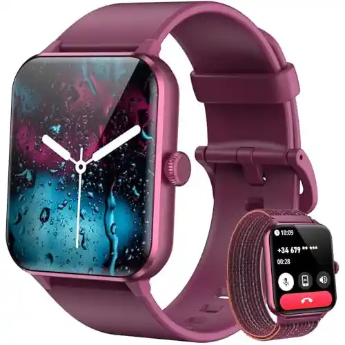Blackview Reloj Inteligente Mujer con Llamadas Bluetooth, Pulsómetro/Oxímetro/Sueño/Podómetro, 1.85" Smartwatch con Whatsapp Mensajes, 100 Modos Deportivos, Pulsera Actividad para Android iOS