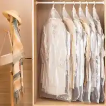 Bolsas de vacío para ropa edredones, jumbo bolsas de almacenamiento de compresión al vacío con doble cremallera para ropa / edredones transparente (135x70cm)