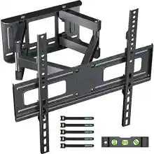 BONTEC Soporte TV Pared para Pantallas Planos y Curvos de 23-70 Pulgadas, Soporte Pared TV Inclinable y Giratorio, con Doble Brazo de Movimiento Completo, MAX VESA 400x400mm