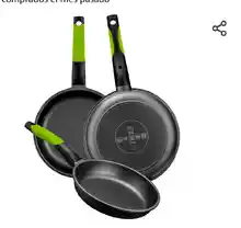 BRA Prior - Set de 3 Sartenes, Aluminio Fundido Antiadherente, Incluye Dos Salvamanteles Safe Verdes, Aptas para Todo Tipo de Cocinas Incluida Inducción, 18-22-26 cm