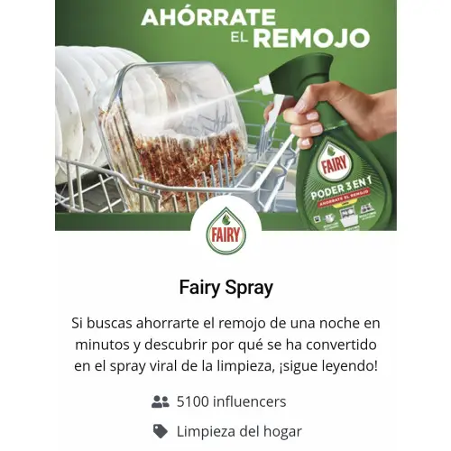 Buscan 5100 probador@s de Fairy Spray (Club de probadores)