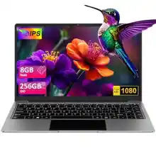 bvate 2025 Ordenador Portátil 14" Win11 8GB 256GB SSD Soporte 1TB SSD Expansión portatil 2.4G+5G WiFi BT 4.2 USB HDMI 1920x1080 FHD con Ratón Inalámbrico y Teclado Español Membrana - Gris