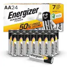 Caja de 24 pilas alcalinas AA Energizer.