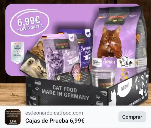 Cajas de Prueba Leonardo Cat Food por 6,99€ (Con Envío Gratis)