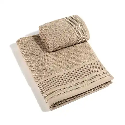 Caleffi – Juego de Toallas Baño 100% Algodón – Set 2 Piezas: 1 Toalla Lavabo 50x100 cm + 1 Toalla Invitado 40x60 cm – Suaves, Absorbentes y Lavables - Toallas Baño Completo - Ducha