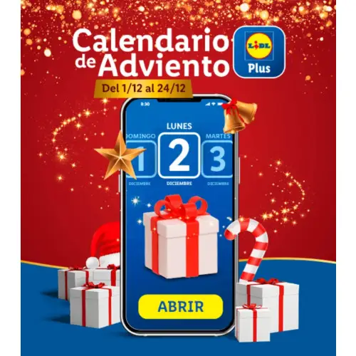 Calendario de Adviento en la APP "Lidl Plus" (Hasta 24/12)