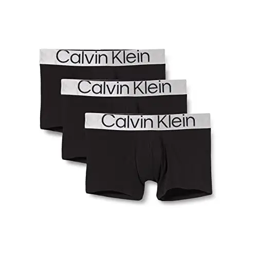 Calvin Klein Pack de 3 Calzoncillos Bóxer para Hombre Algodón Elástico, Negro (Black), XL