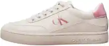 Calvin Klein Sneaker con Suela Cupsole Mujer Classic de Piel, Beige (Eggshell/Dusty Rose), 37 EU