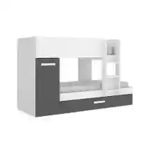 Cama tren TOM de 3 camas con armario y arrastre.