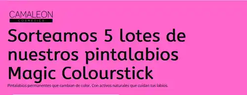 Camaleon Cosmetics sortea 5 lotes de pintalabios Magic Colourstick (sorteos)