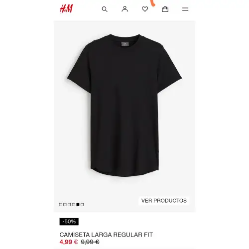 Camiseta básica negra hombre -50%