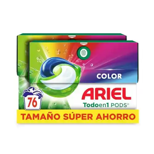 Cápsulas detergente Ariel Pods Todo en 1 para lavar ropa.